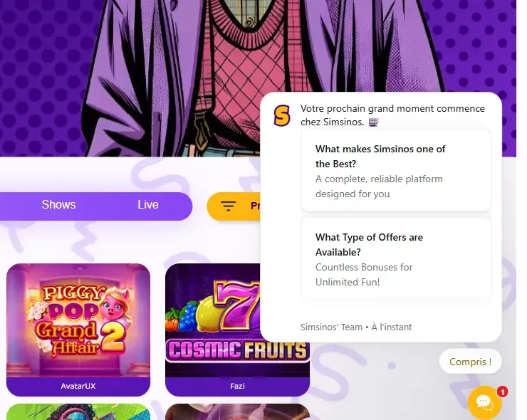 Support Simsinos Casino